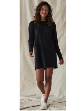 NWT The Normal Brand Puremeso Everyday Sweatshirt Dress Minimalist Black Medium